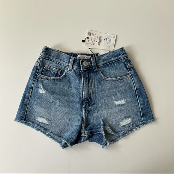 BLUE DENIM SHORTS GIRLS SIZE 8 YEAR OLD ZARA - Picture 1 of 3